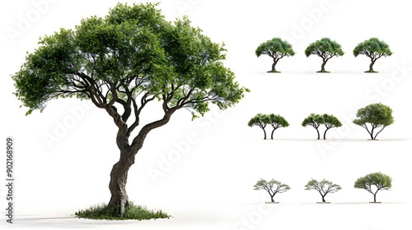 Fototapeta High definition collection Tree isolated on a white background