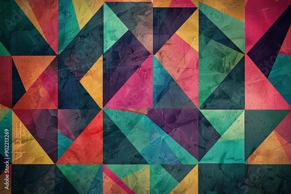 Fototapeta Colorful geometric abstract art design