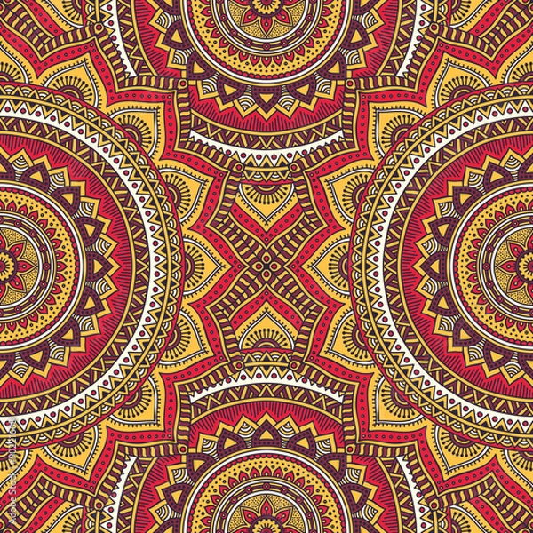 Fototapeta Ethnic floral seamless pattern