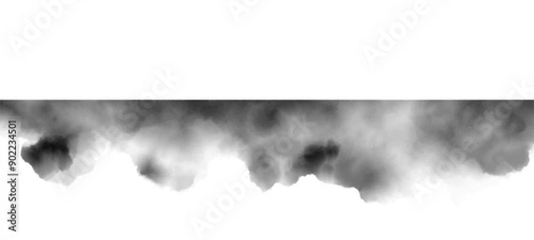 Obraz 墨のにじみ、黒の水彩、手書き風、和風の背景、バナー、テンプレート、コピースペース