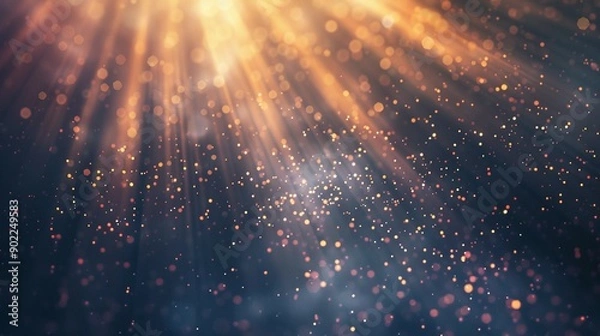 Obraz Abstract Background with Golden Lights and Bokeh