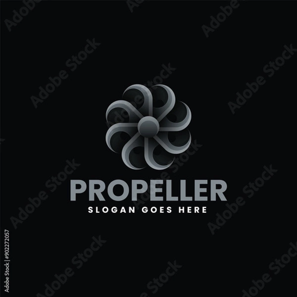 Fototapeta Vector Logo Illustration Propeller Gradient Colorful Style