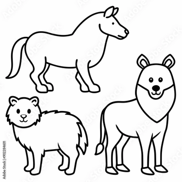 Obraz Animals Day Silhouette Vector Illustration