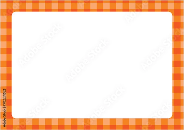 Fototapeta 秋とハロウィンをイメージしたチェック柄の背景