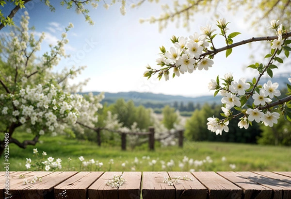 Obraz White Blossoms Against a Natural Backdrop