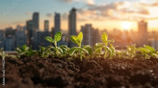 Fototapeta Development in energy practices focusing on efficient technology to support sustainable growth. 