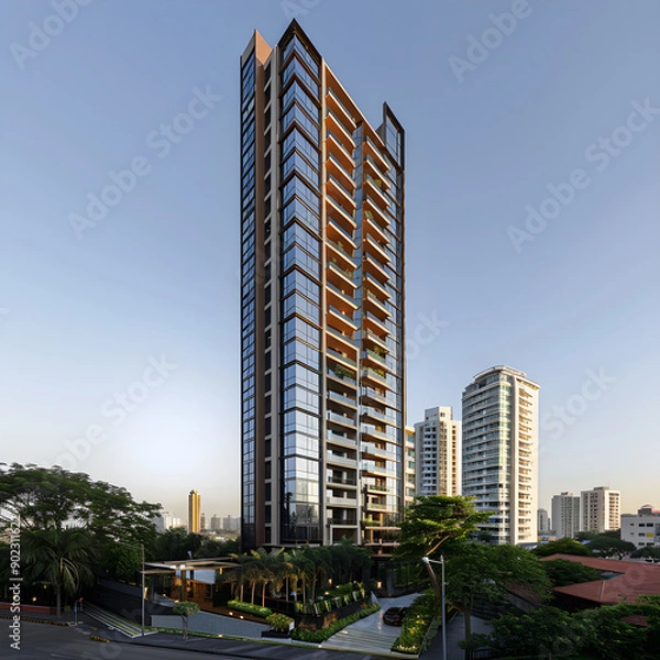 Fototapeta Exquisite High-Rise: The Ultimate Symbol of Modern Elite Lifestyle