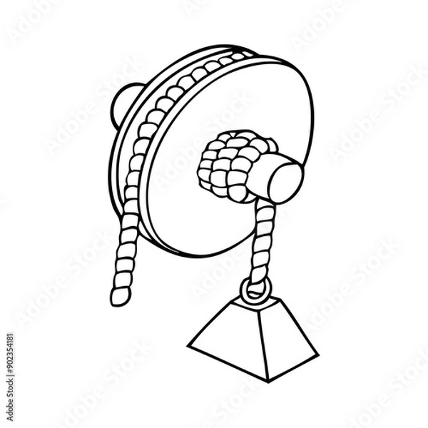 Obraz pulley outline vector illustration