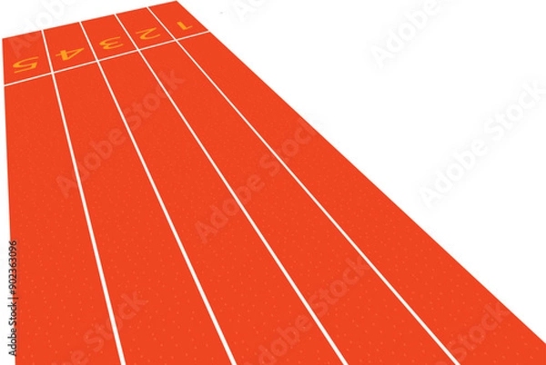 Obraz running track line, race track, runner field vector isolated