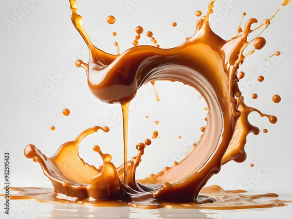 Obraz Dynamic Chocolate Splash with Droplets
