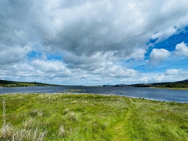 Fototapeta clouds over the river