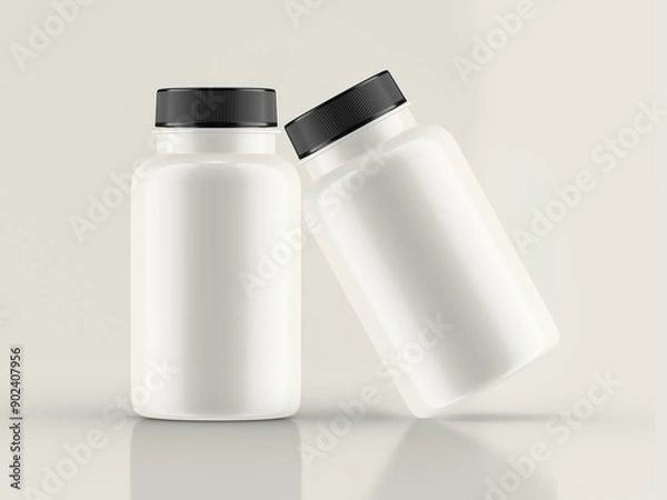 Fototapeta white plastic container isolated.