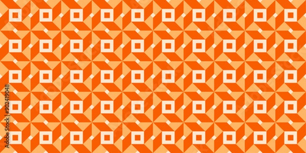 Obraz Seamless Geometric vector background Pattern in orange