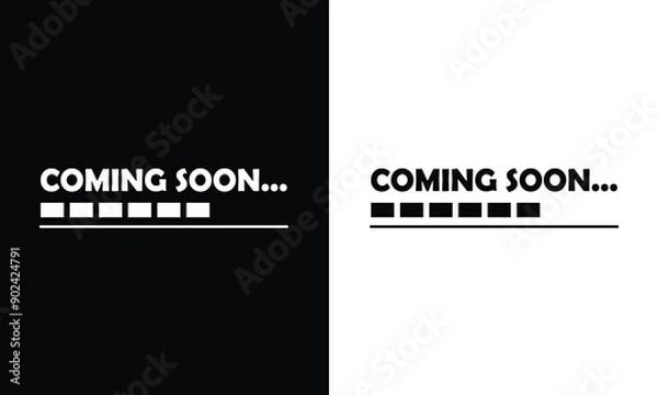 Fototapeta Coming soon loading. no image, no video available. simple coming soon page vector illustration, isolated with background.