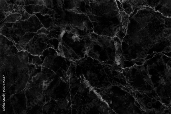 Obraz Black grey background marble wall texture for design art work, seamless pattern of tile stone with bright and luxury.