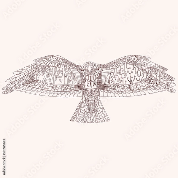 Obraz Patterned predator bird. EPS10 vector illustration