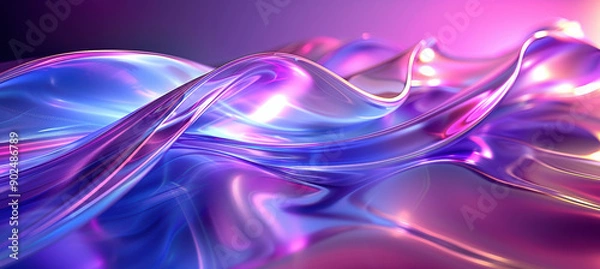 Fototapeta Purple and Blue Gradient Waves