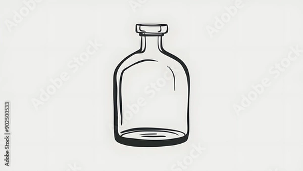 Obraz Isolated Clear Bottle on White Background