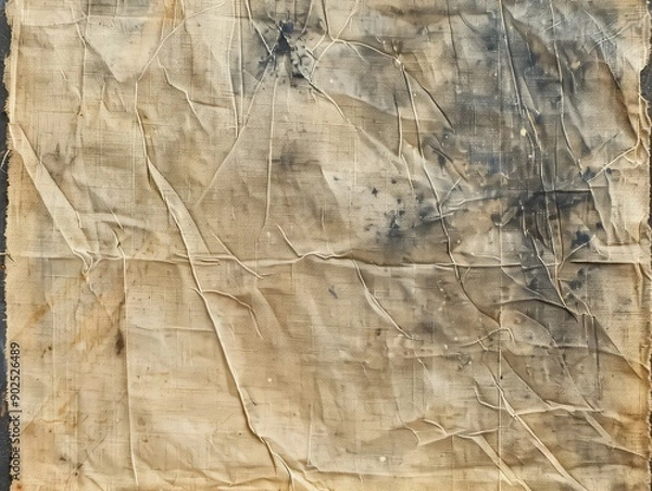 Fototapeta Close-up of a Wrinkled and Stained Fabric