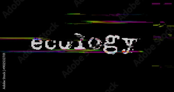 Obraz Go green ecology symbol modern glitch concept 3d illustration