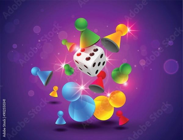 Obraz Ludo Board Game, play token, Background