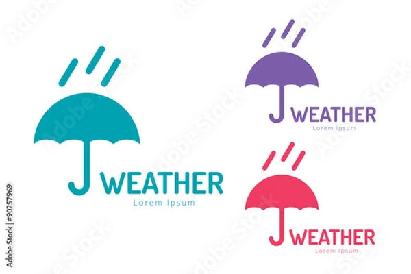 Fototapeta Vector umbrella colored logo