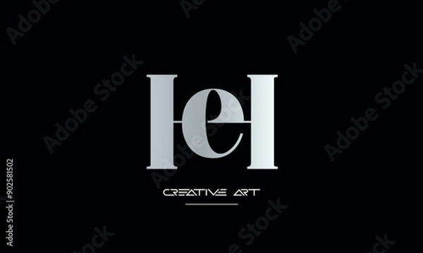 Obraz HE, EH, H, E abstract letters logo monogram