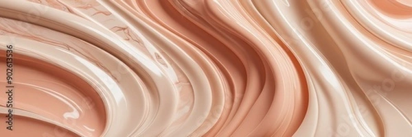 Fototapeta abstract marbled texture in soft earth tones, showcasing smooth, flowing curves and elegant gradients. Perfect for backgrounds and artistic projects.