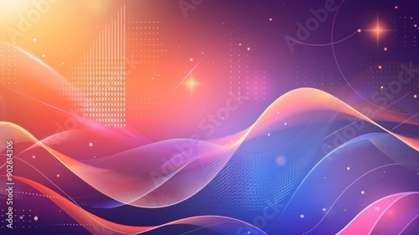Fototapeta Abstract Wave Background With Gradient Colors