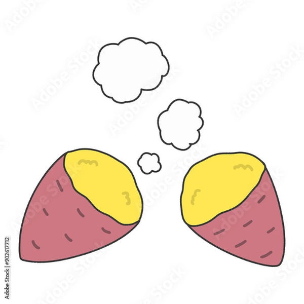 Obraz 焼き芋　イラスト