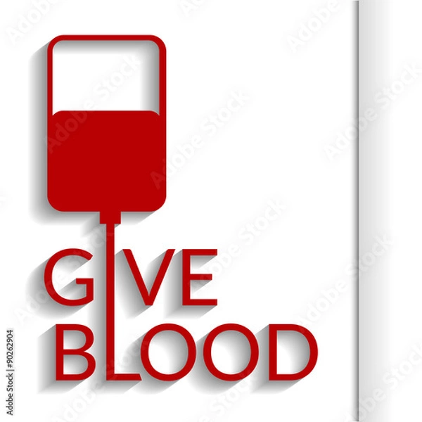 Fototapeta Give Blood - vector concept on a white background.