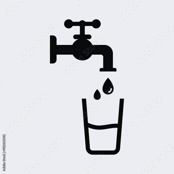 Obraz Potable water, Tap water icon vector design