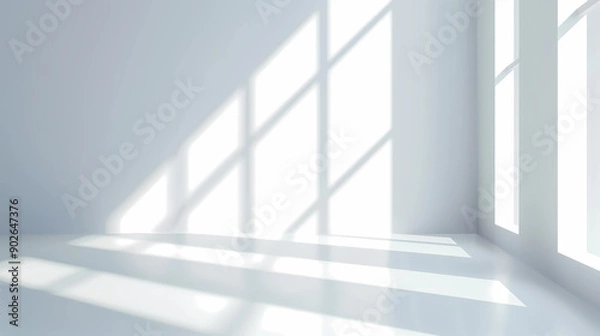 Fototapeta White abstract background with blurred light, can be used as e-commerce display stand