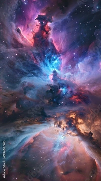 Obraz Astounding nebula with rich colors and dynamic star formation