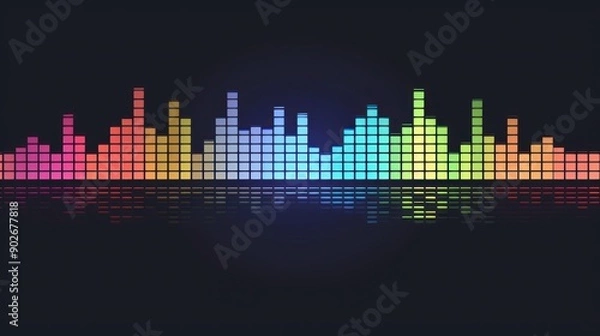 Fototapeta Colorful Audio Equalizer Visualization