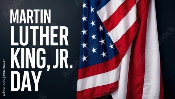 Obraz Martin Luther King Jr. Day with American Flag
