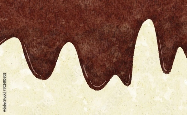 Obraz 垂れたチョコレート　水彩　背景