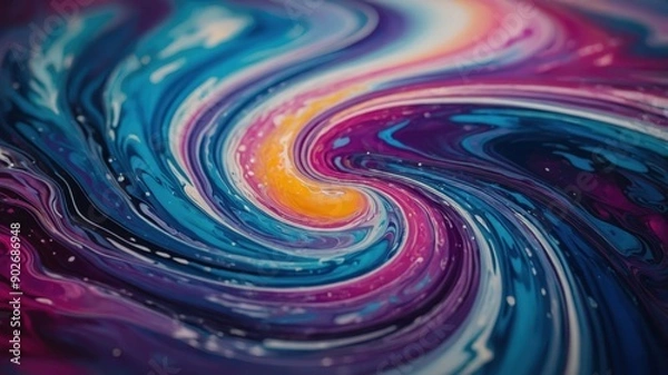 Fototapeta Colorful Abstract Swirl in Fluid Art Design

