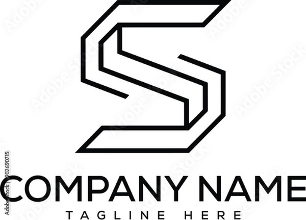 Fototapeta Flat design professional S logo design illustration. AI generative.
