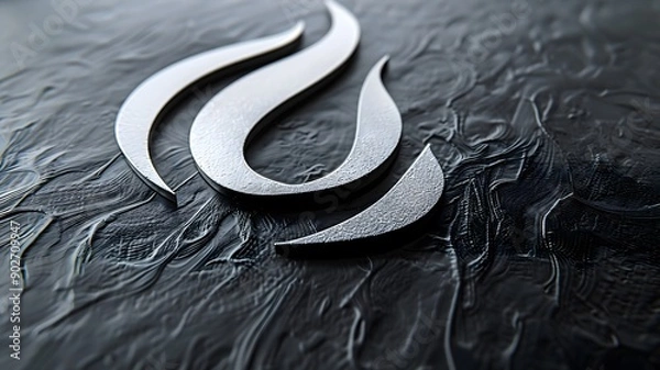 Fototapeta A sleek business logo featuring a unique abstract mark with sharp geometric shapes, captured in high-definition. 
