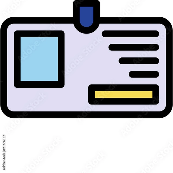 Fototapeta Vector Icon ID Card, Identification, User, Identity, Pass