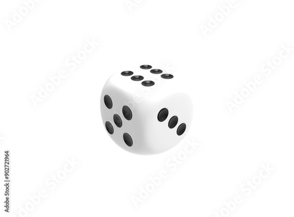 Fototapeta white dice isolated on white