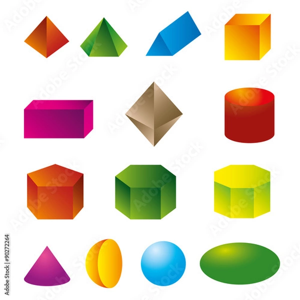 Obraz 3d geometric shapes vector

