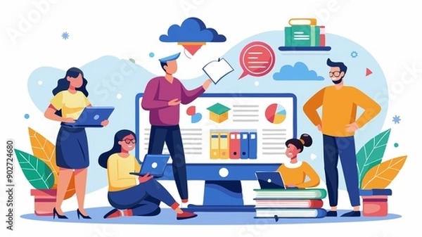 Fototapeta They design and develop online or blended learning programs, ensuring effective delivery of knowledge and fostering a motivating learning environment.
