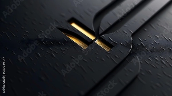 Fototapeta A sleek business logo featuring a unique abstract mark with sharp geometric shapes, captured in high-definition. 

