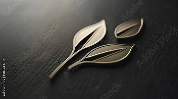 Fototapeta A sleek business logo featuring a unique abstract mark with sharp geometric shapes, captured in high-definition. 
