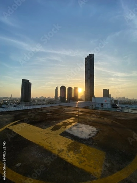 Obraz sunset over the city