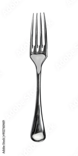 Fototapeta [Transparent Background PNG]Close Up of a Shiny Metal Fork