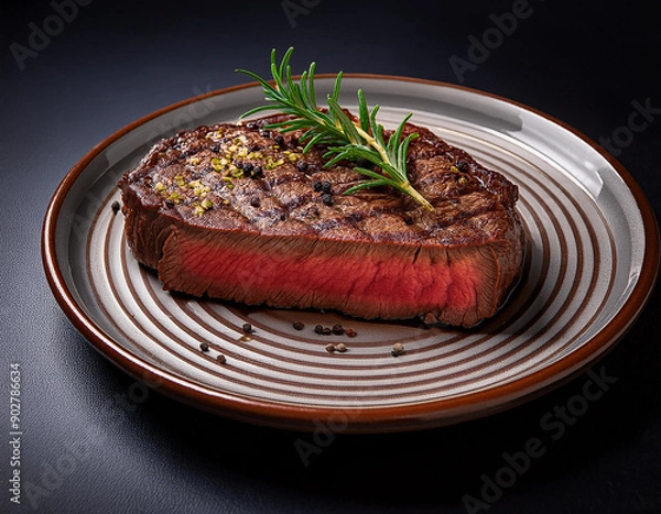 Fototapeta A roast beef on the plate