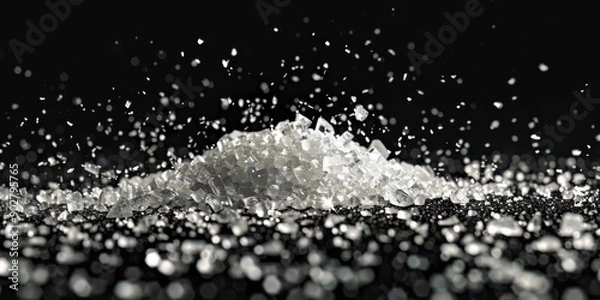 Fototapeta A pile of sugar sits on a table, awaiting use in baking or cooking